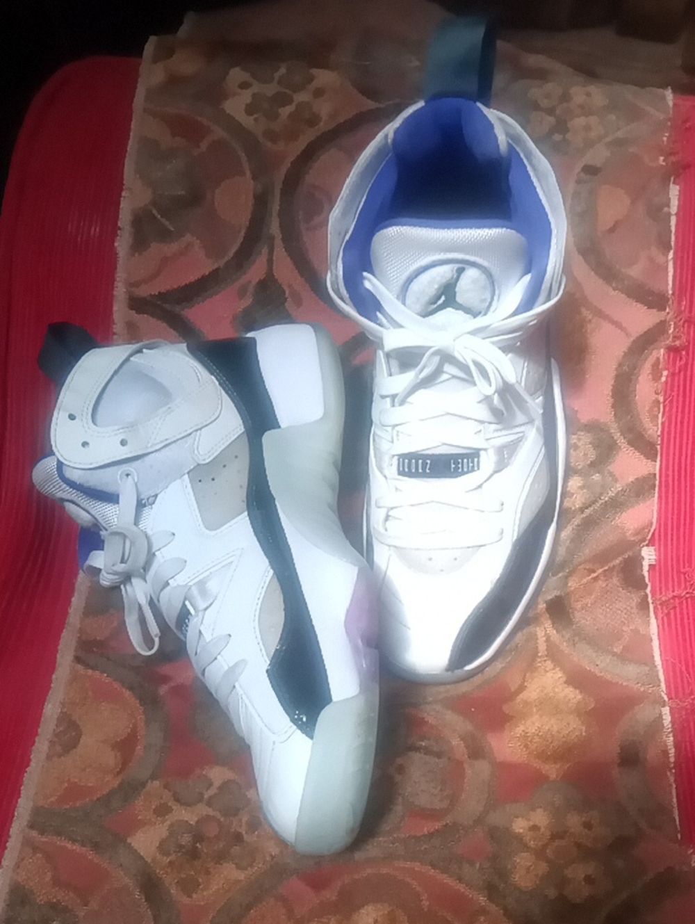 Nike Mens Jordans White and Blue High-Top Sneakers